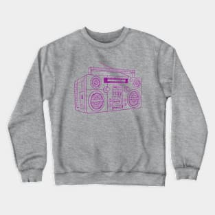 Boombox (Violet Lines) Analog / Music Crewneck Sweatshirt